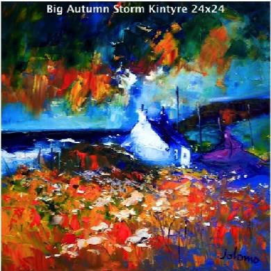 Big Autumn Storm Kintyre 24x24  SOLD
